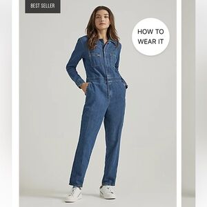 Lee Jeans Union all Dark Denim Jumpsuit size small